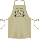Home Is Where Your Cat Is Funny Kitten Cotton Apron 100% Organic Khaki