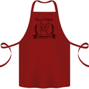 Home Is Where Your Cat Is Funny Kitten Cotton Apron 100% Organic Maroon