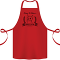 Home Is Where Your Cat Is Funny Kitten Cotton Apron 100% Organic Red