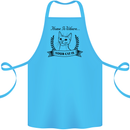 Home Is Where Your Cat Is Funny Kitten Cotton Apron 100% Organic Turquoise