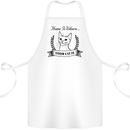 Home Is Where Your Cat Is Funny Kitten Cotton Apron 100% Organic White