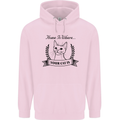 Home Is Where Your Cat Is Funny Kitten Mens 80% Cotton Hoodie Light Pink