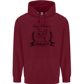 Home Is Where Your Cat Is Funny Kitten Mens 80% Cotton Hoodie Maroon
