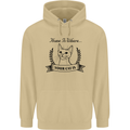 Home Is Where Your Cat Is Funny Kitten Mens 80% Cotton Hoodie Sand