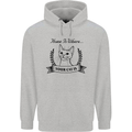 Home Is Where Your Cat Is Funny Kitten Mens 80% Cotton Hoodie Sports Grey