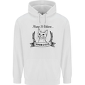 Home Is Where Your Cat Is Funny Kitten Mens 80% Cotton Hoodie White