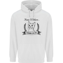 Home Is Where Your Cat Is Funny Kitten Mens 80% Cotton Hoodie White