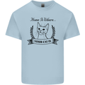 Home Is Where Your Cat Is Funny Kitten Mens Cotton T-Shirt Tee Top Light Blue