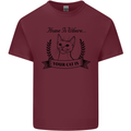 Home Is Where Your Cat Is Funny Kitten Mens Cotton T-Shirt Tee Top Maroon