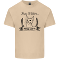 Home Is Where Your Cat Is Funny Kitten Mens Cotton T-Shirt Tee Top Sand