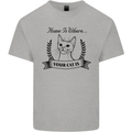Home Is Where Your Cat Is Funny Kitten Mens Cotton T-Shirt Tee Top Sports Grey