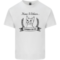 Home Is Where Your Cat Is Funny Kitten Mens Cotton T-Shirt Tee Top White