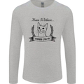 Home Is Where Your Cat Is Funny Kitten Mens Long Sleeve T-Shirt Sports Grey