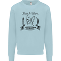 Home Is Where Your Cat Is Funny Kitten Mens Sweatshirt Jumper Light Blue
