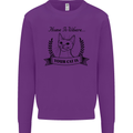 Home Is Where Your Cat Is Funny Kitten Mens Sweatshirt Jumper Purple