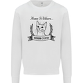 Home Is Where Your Cat Is Funny Kitten Mens Sweatshirt Jumper White