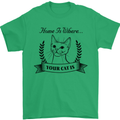 Home Is Where Your Cat Is Funny Kitten Mens T-Shirt Cotton Gildan Irish Green