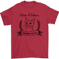 Home Is Where Your Cat Is Funny Kitten Mens T-Shirt Cotton Gildan Red