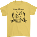 Home Is Where Your Cat Is Funny Kitten Mens T-Shirt Cotton Gildan Yellow