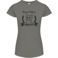Home Is Where Your Cat Is Funny Kitten Womens Petite Cut T-Shirt Charcoal