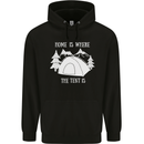 Home Is Where the Tent Is Funny Camping Childrens Kids Hoodie Black