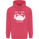 Home Is Where the Tent Is Funny Camping Childrens Kids Hoodie Heliconia