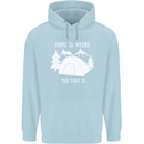 Home Is Where the Tent Is Funny Camping Childrens Kids Hoodie Light Blue