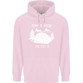 Home Is Where the Tent Is Funny Camping Childrens Kids Hoodie Light Pink