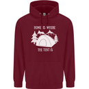 Home Is Where the Tent Is Funny Camping Childrens Kids Hoodie Maroon