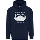 Home Is Where the Tent Is Funny Camping Childrens Kids Hoodie Navy Blue