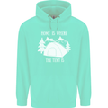 Home Is Where the Tent Is Funny Camping Childrens Kids Hoodie Peppermint