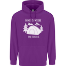 Home Is Where the Tent Is Funny Camping Childrens Kids Hoodie Purple