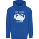 Home Is Where the Tent Is Funny Camping Childrens Kids Hoodie Royal Blue