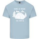 Home Is Where the Tent Is Funny Camping Kids T-Shirt Childrens Light Blue