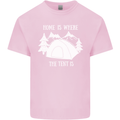Home Is Where the Tent Is Funny Camping Kids T-Shirt Childrens Light Pink