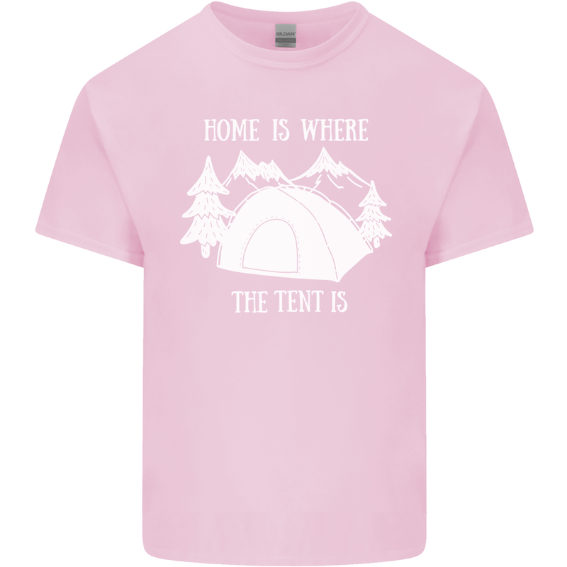 Home Is Where the Tent Is Funny Camping Kids T-Shirt Childrens Light Pink
