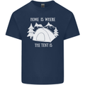 Home Is Where the Tent Is Funny Camping Kids T-Shirt Childrens Navy Blue