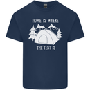 Home Is Where the Tent Is Funny Camping Kids T-Shirt Childrens Navy Blue