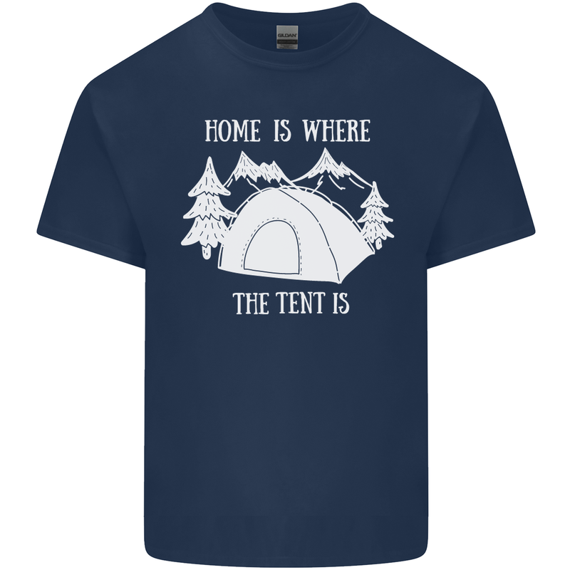 Home Is Where the Tent Is Funny Camping Kids T-Shirt Childrens Navy Blue