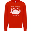 Home Is Where the Tent Is Funny Camping Mens Sweatshirt Jumper Bright Red