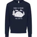 Home Is Where the Tent Is Funny Camping Mens Sweatshirt Jumper Navy Blue