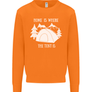 Home Is Where the Tent Is Funny Camping Mens Sweatshirt Jumper Orange