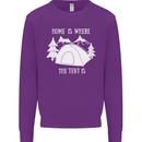 Home Is Where the Tent Is Funny Camping Mens Sweatshirt Jumper Purple
