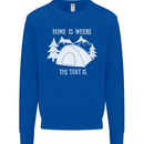 Home Is Where the Tent Is Funny Camping Mens Sweatshirt Jumper Royal Blue