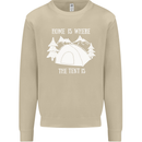 Home Is Where the Tent Is Funny Camping Mens Sweatshirt Jumper Sand