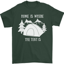 Home Is Where the Tent Is Funny Camping Mens T-Shirt Cotton Gildan Forest Green