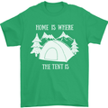 Home Is Where the Tent Is Funny Camping Mens T-Shirt Cotton Gildan Irish Green