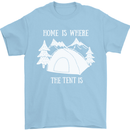 Home Is Where the Tent Is Funny Camping Mens T-Shirt Cotton Gildan Light Blue