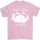 Home Is Where the Tent Is Funny Camping Mens T-Shirt Cotton Gildan Light Pink