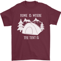 Home Is Where the Tent Is Funny Camping Mens T-Shirt Cotton Gildan Maroon